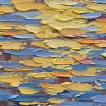パレットナイフによる日の出海沿岸海の風景ビーチアート壁装飾海岸テクスチャ